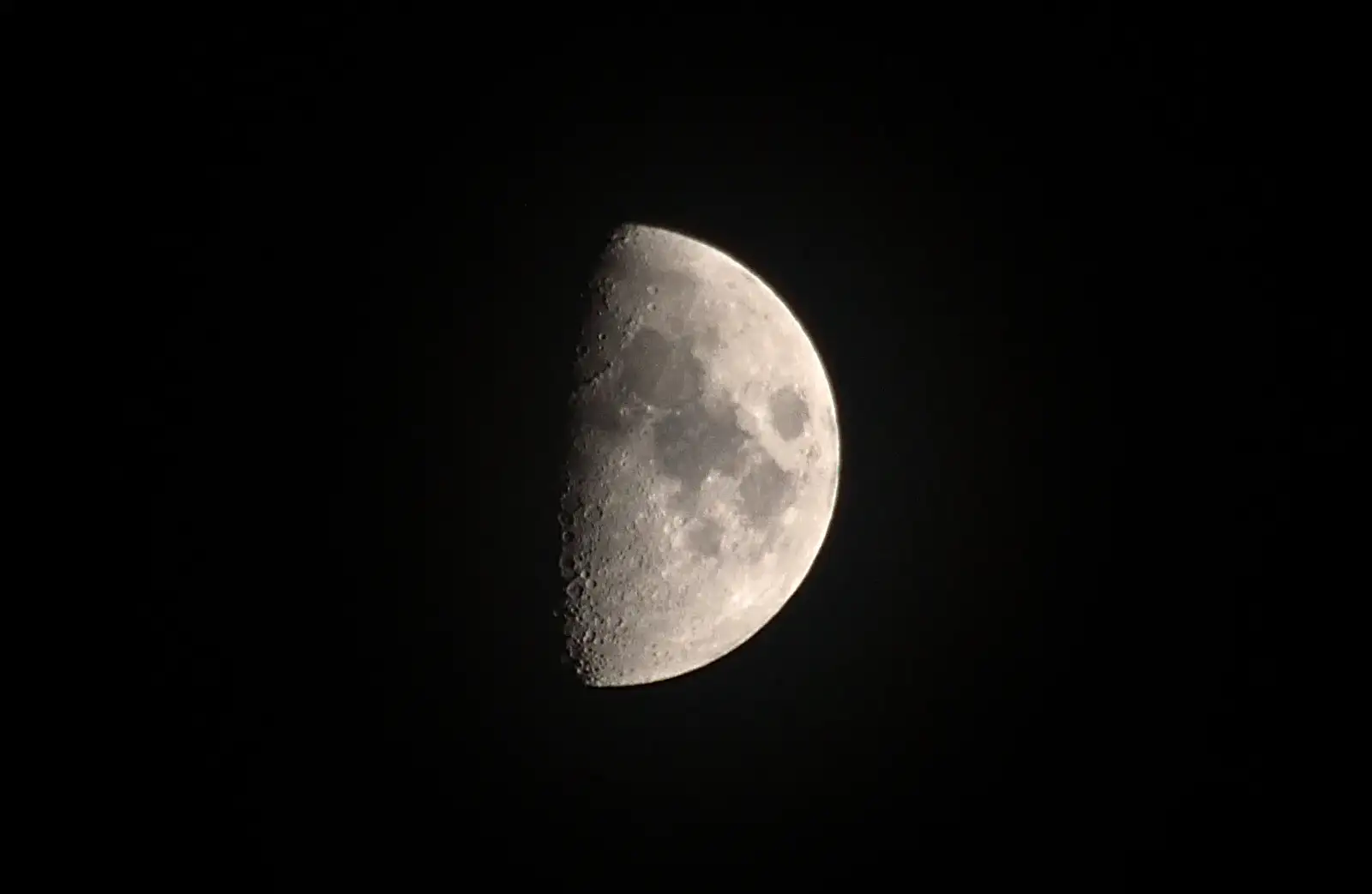 A half (ish) moon, from A Night at the Bank, and a Building Update, Brome and Eye, Suffolk - 7th February 2014