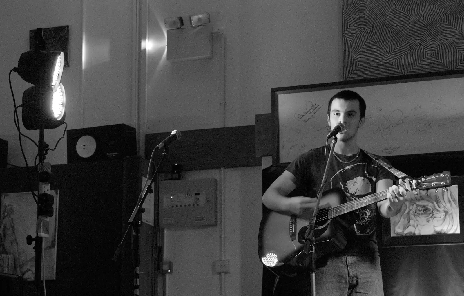 A young lad does a couple of numbers, from A Night at the Bank, and a Building Update, Brome and Eye, Suffolk - 7th February 2014