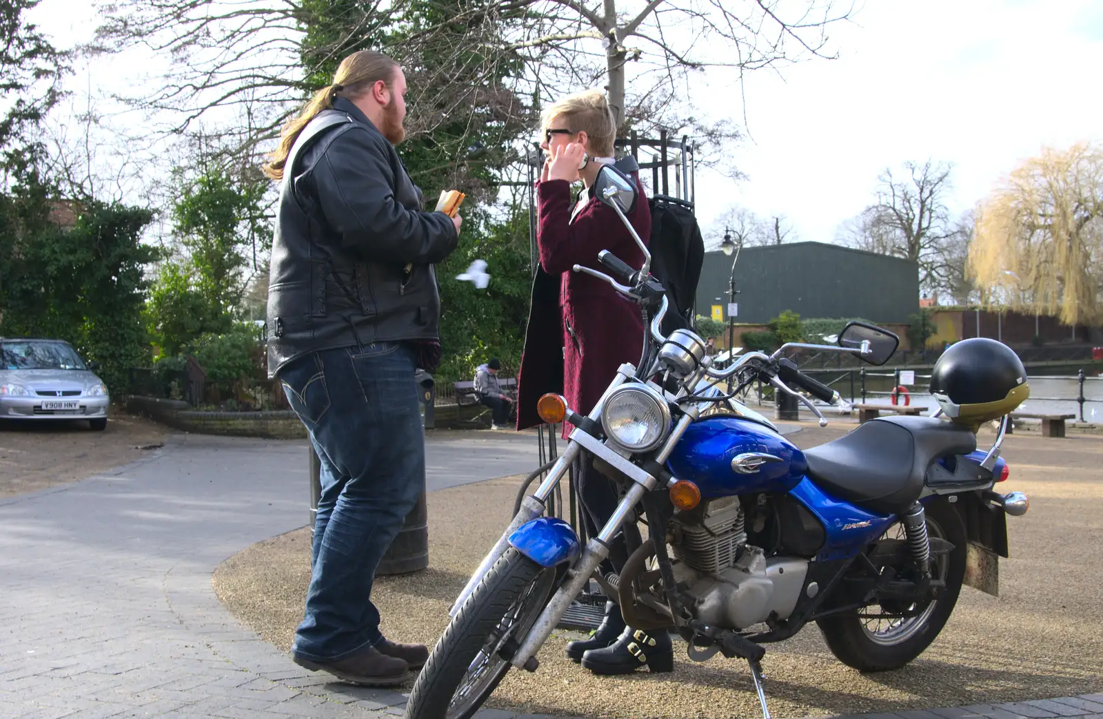 Motorbikin' near the Mere, from A Night at the Bank, and a Building Update, Brome and Eye, Suffolk - 7th February 2014