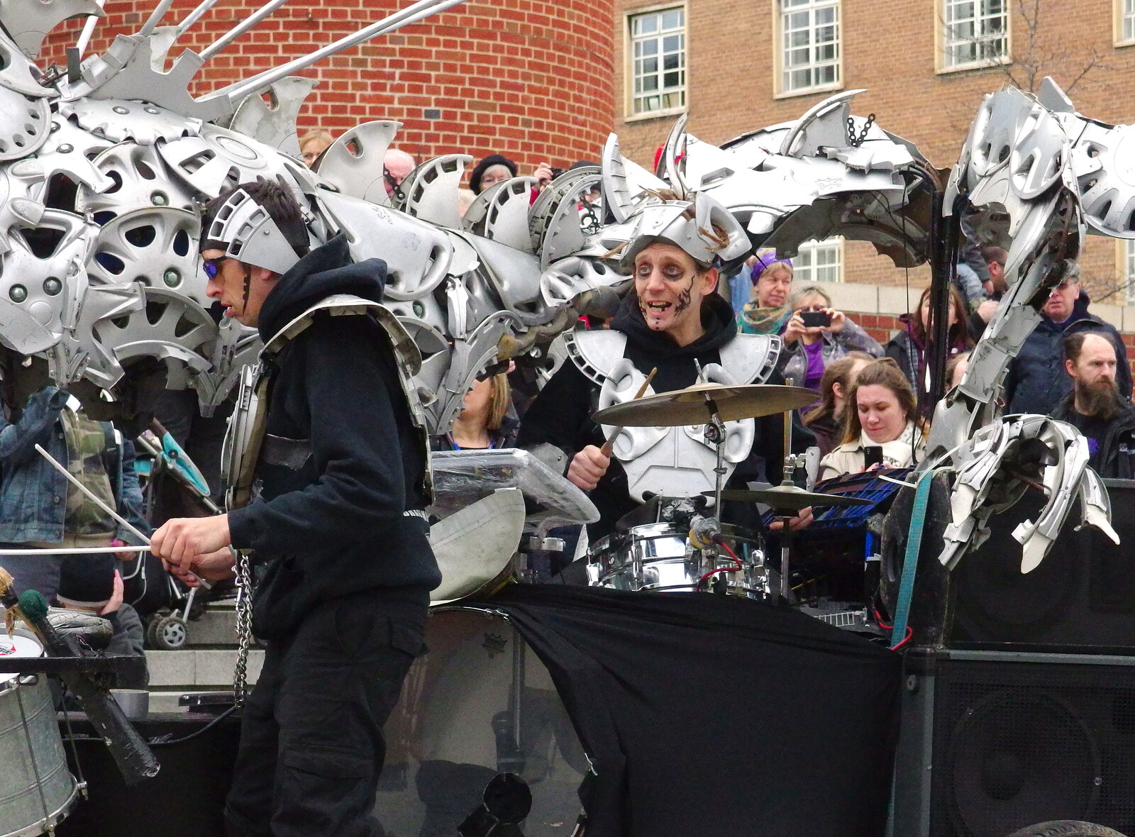 Metal Mickey on drums from A Dragoney Sort of Day, Norwich, Norfolk - 15th February 2014
