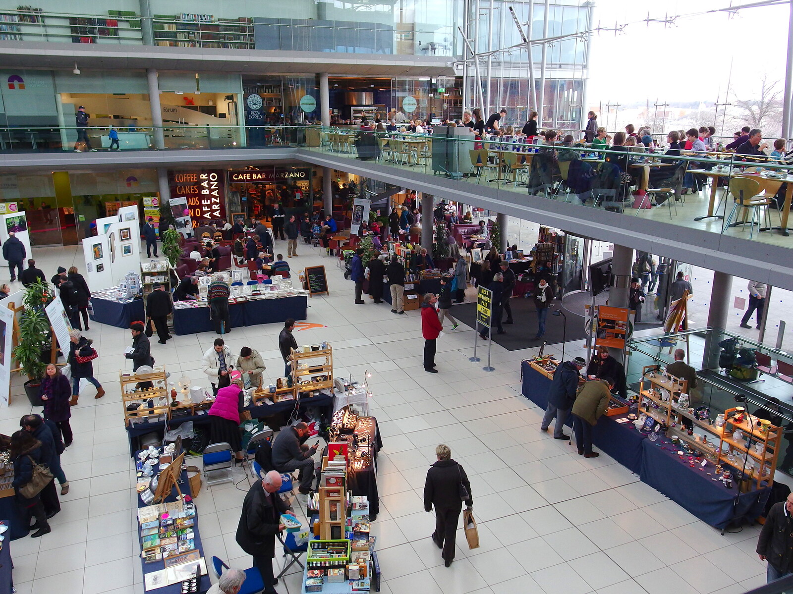 A craft fair, as seen from the first floor from A Dragoney Sort of Day, Norwich, Norfolk - 15th February 2014