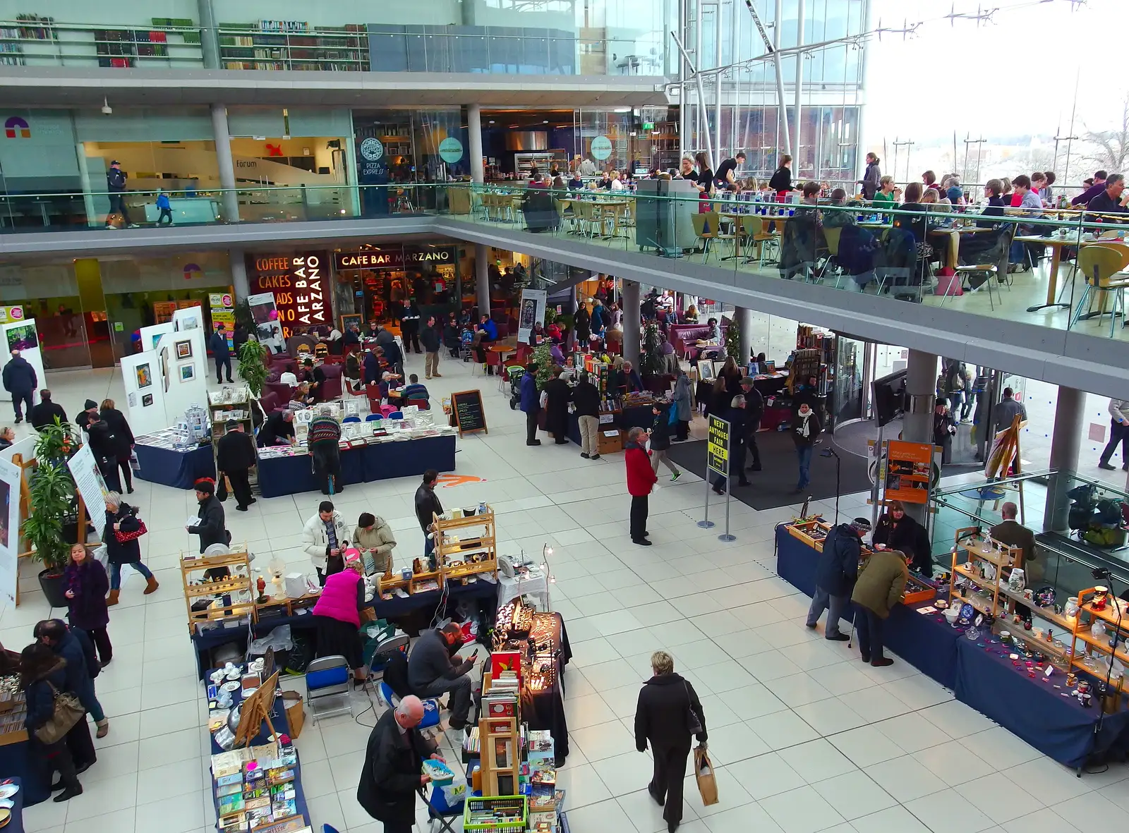 A craft fair, as seen from the first floor, from A Dragoney Sort of Day, Norwich, Norfolk - 15th February 2014