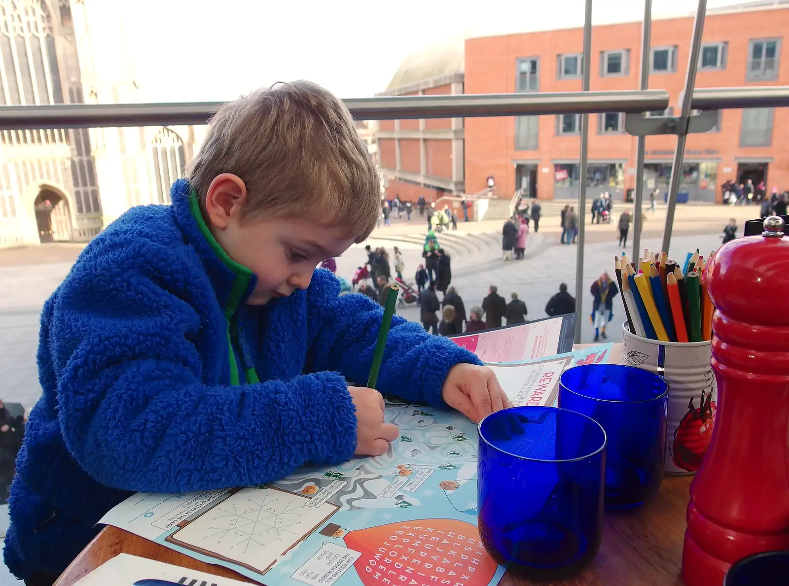 Fred does some drawing, from A Dragoney Sort of Day, Norwich, Norfolk - 15th February 2014