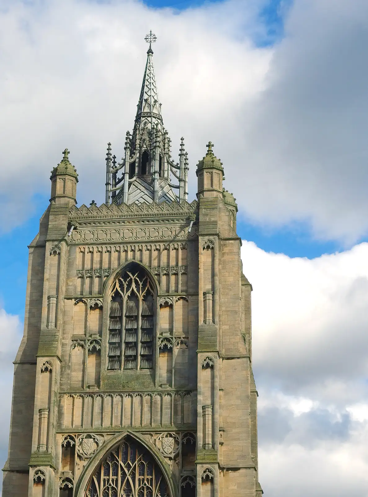 The spire of St. Peter Mancroft, from A Dragoney Sort of Day, Norwich, Norfolk - 15th February 2014