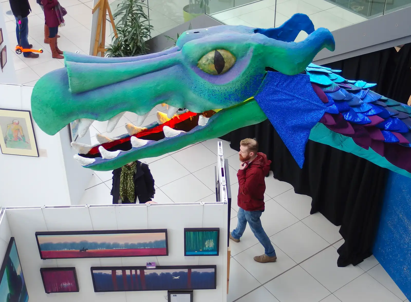 A Dragon's head looks out, from A Dragoney Sort of Day, Norwich, Norfolk - 15th February 2014