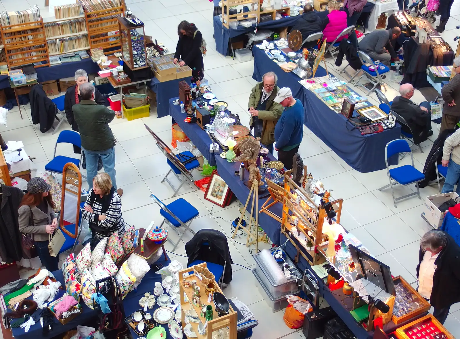 There's an antiques/bric-a-brac market going on, from A Dragoney Sort of Day, Norwich, Norfolk - 15th February 2014