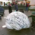 Fred pokes at a giant brain on the Haymarket, A Dragoney Sort of Day, Norwich, Norfolk - 15th February 2014