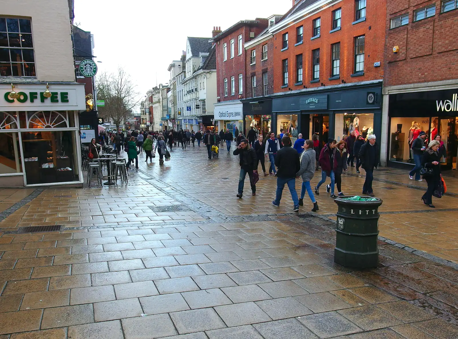 A damp Gentleman's Walk, from A Dragoney Sort of Day, Norwich, Norfolk - 15th February 2014