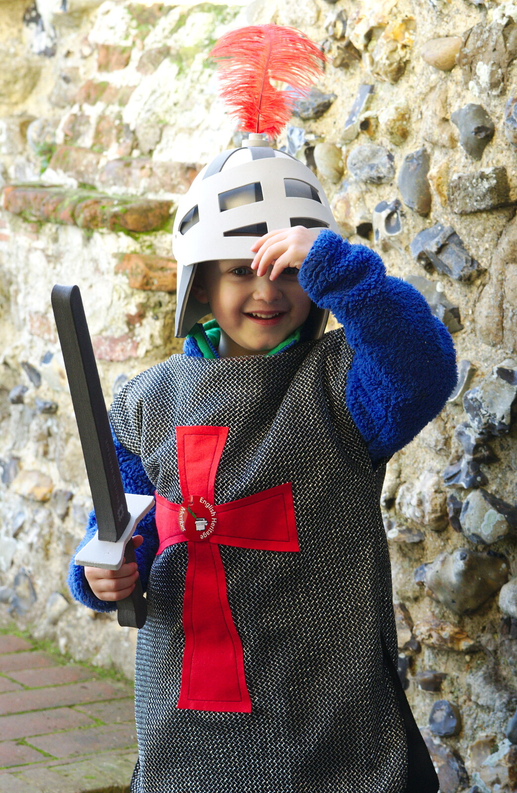 Fred in his knight's costume from A Trip to Framlingham Castle, Framlingham, Suffolk - 16th February 2014