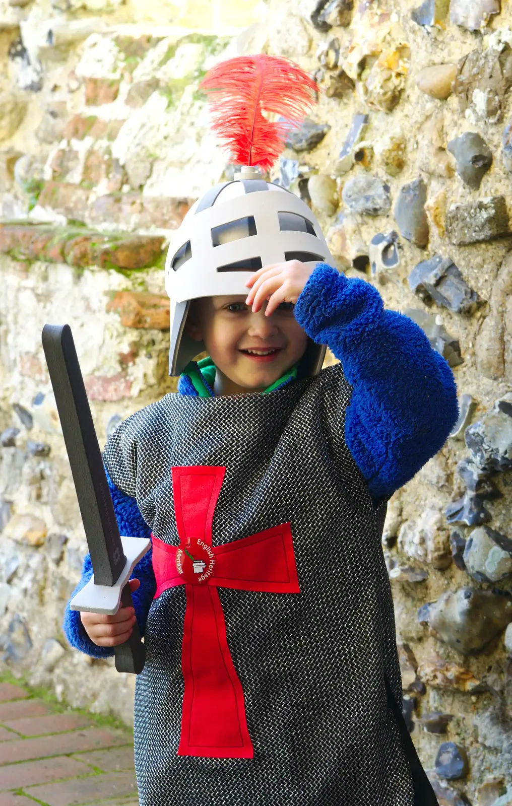 Fred in his knight's costume, from A Trip to Framlingham Castle, Framlingham, Suffolk - 16th February 2014