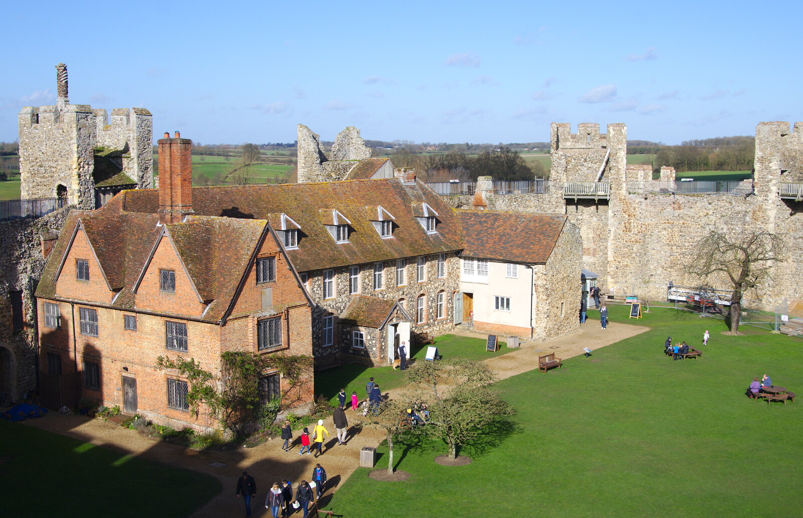 Framlingham castle from the ramparts from A Trip to Framlingham Castle, Framlingham, Suffolk - 16th February 2014