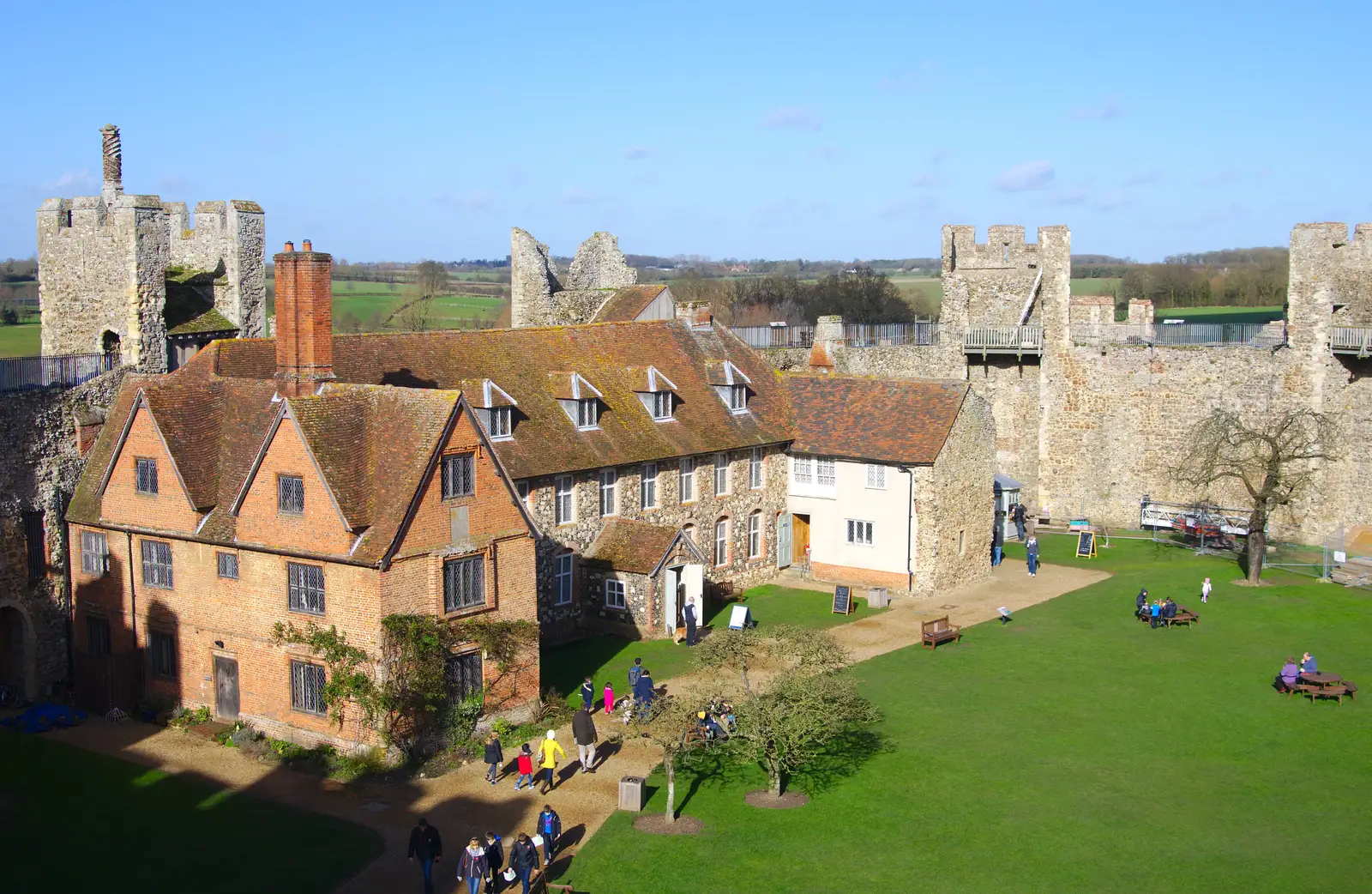 Framlingham castle from the ramparts, from A Trip to Framlingham Castle, Framlingham, Suffolk - 16th February 2014