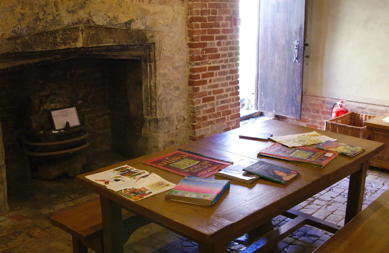 A table full of books, from A Trip to Framlingham Castle, Framlingham, Suffolk - 16th February 2014