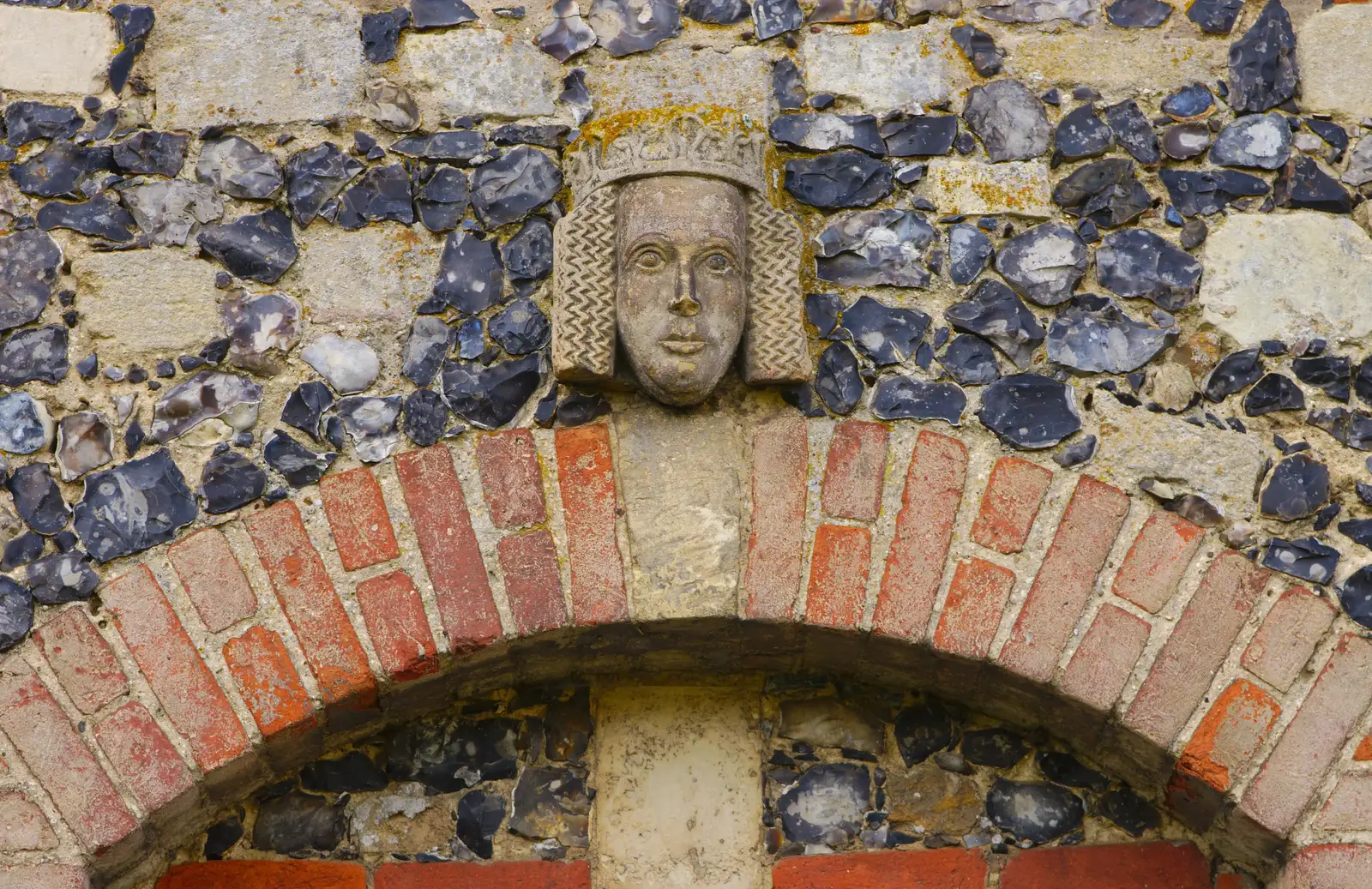 Another head on a wall, from A Trip to Framlingham Castle, Framlingham, Suffolk - 16th February 2014