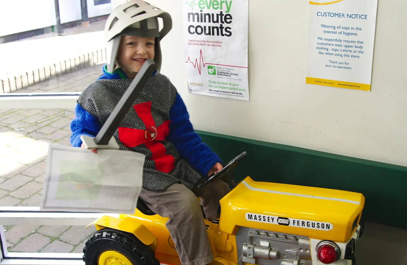 Fred on a tractor ride, from A Trip to Framlingham Castle, Framlingham, Suffolk - 16th February 2014