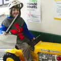 Fred on a tractor ride, A Trip to Framlingham Castle, Framlingham, Suffolk - 16th February 2014