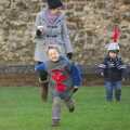 Fred runs around like a lunatic, A Trip to Framlingham Castle, Framlingham, Suffolk - 16th February 2014
