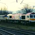 Class 66/7 66721 'Harry Beck' at Ipswich, SwiftKey Innovation, The Hub, Westminster, London - 21st February 2014