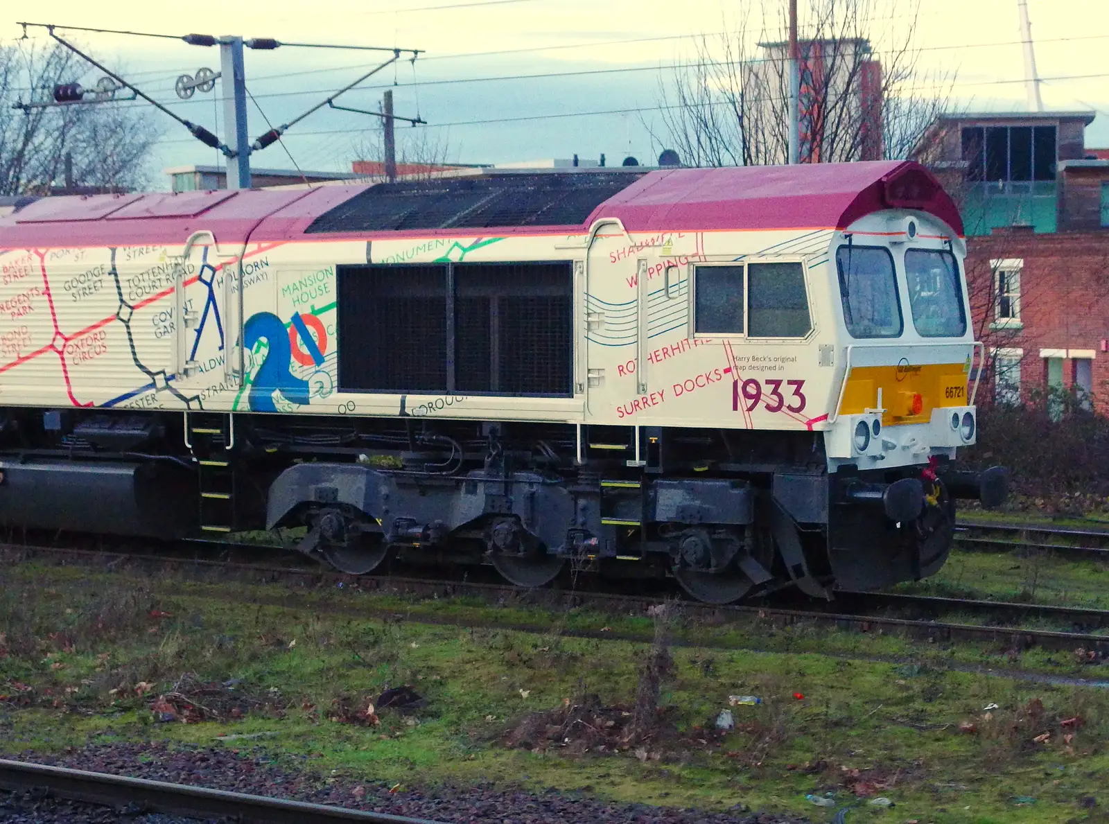 The front end of 66721 Harry Beck, from SwiftKey Innovation, The Hub, Westminster, London - 21st February 2014