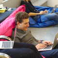 Peter lays back on a beanbag, SwiftKey Innovation, The Hub, Westminster, London - 21st February 2014