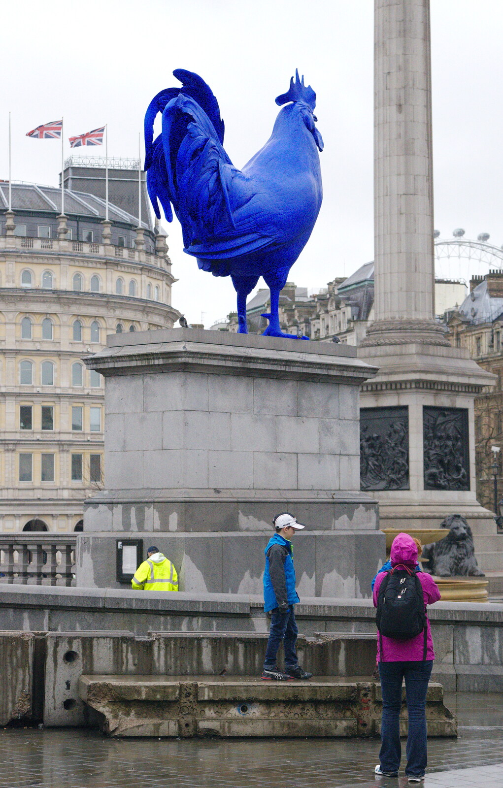The French cockerel in Trafalgar Square from SwiftKey Innovation, The Hub, Westminster, London - 21st February 2014