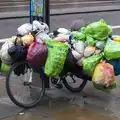 Some dude's entire life is strapped to his bike, SwiftKey Innovation, The Hub, Westminster, London - 21st February 2014