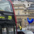 Someone peers out from the top deck of a bus, SwiftKey Innovation, The Hub, Westminster, London - 21st February 2014