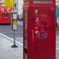 A vandalised K6 phone box, SwiftKey Innovation, The Hub, Westminster, London - 21st February 2014