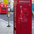 A vandalised K6 phone box, SwiftKey Innovation, The Hub, Westminster, London - 21st February 2014