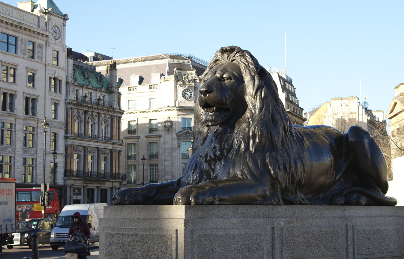 A Trafalgar lion from SwiftKey Innovation, The Hub, Westminster, London - 21st February 2014
