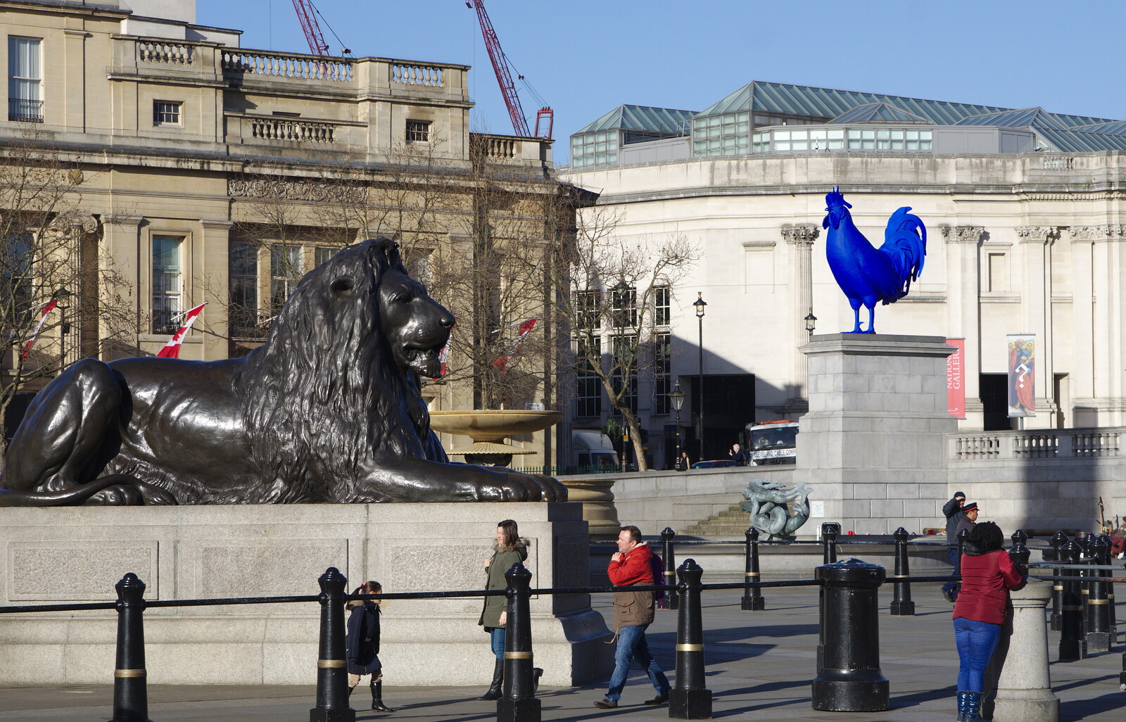 A lion and a cockerel from SwiftKey Innovation, The Hub, Westminster, London - 21st February 2014