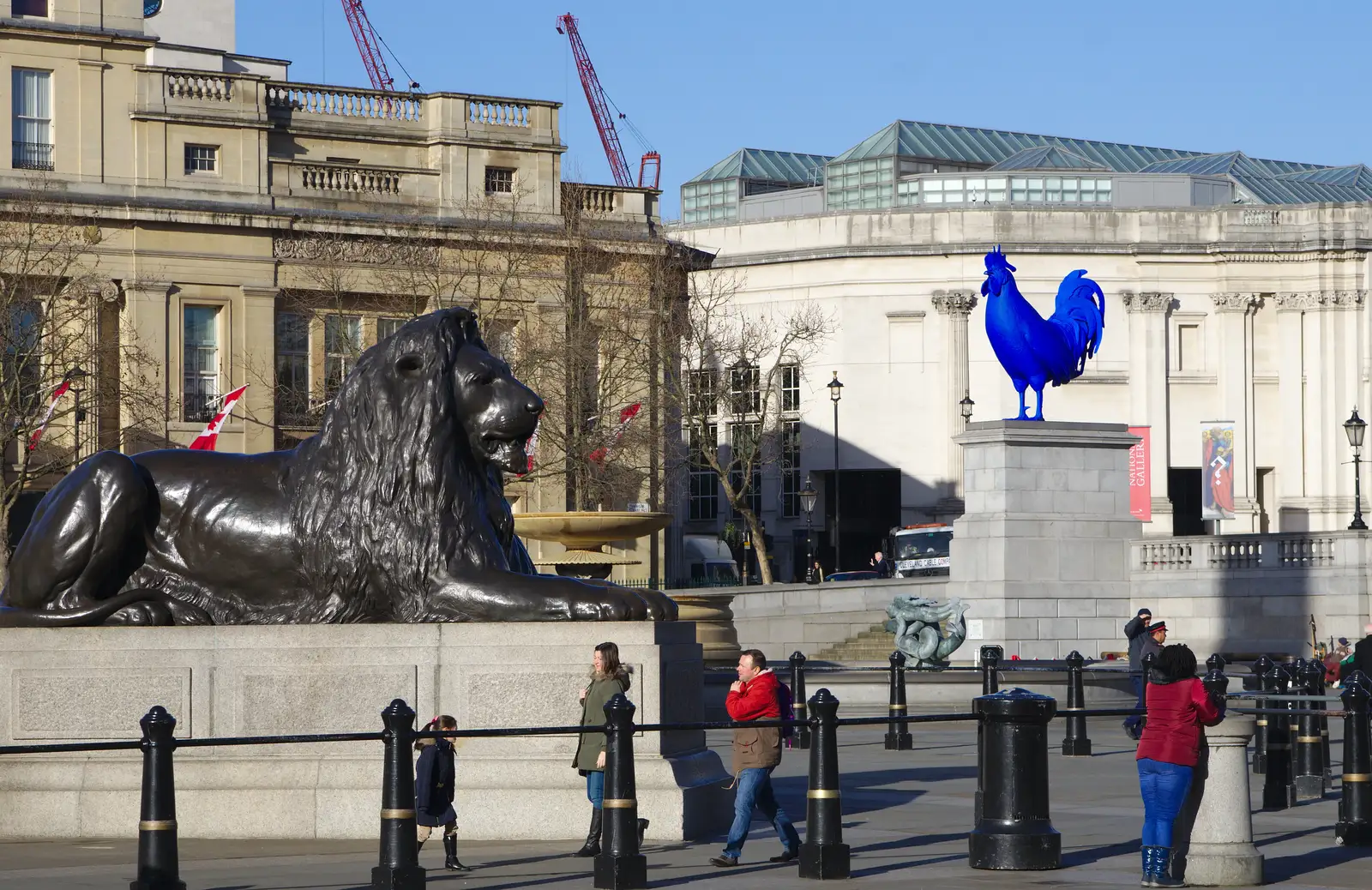 A lion and a cockerel, from SwiftKey Innovation, The Hub, Westminster, London - 21st February 2014