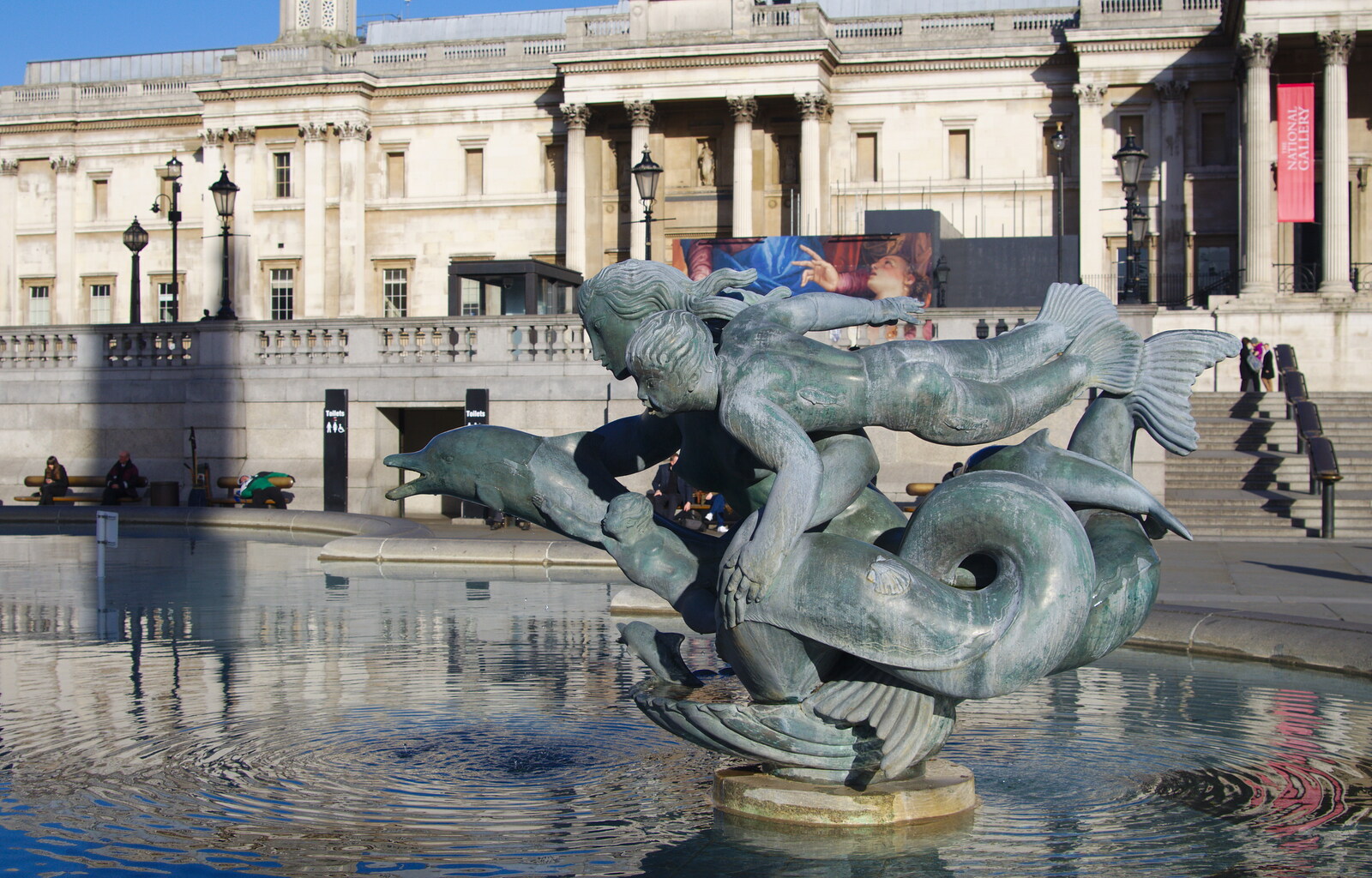 Trafalgar statues from SwiftKey Innovation, The Hub, Westminster, London - 21st February 2014