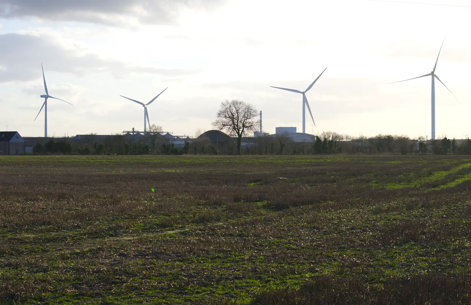 The four wind turbines on the airfield, from A Trip to see Chinner, Brome, Suffolk - 22nd April 2014