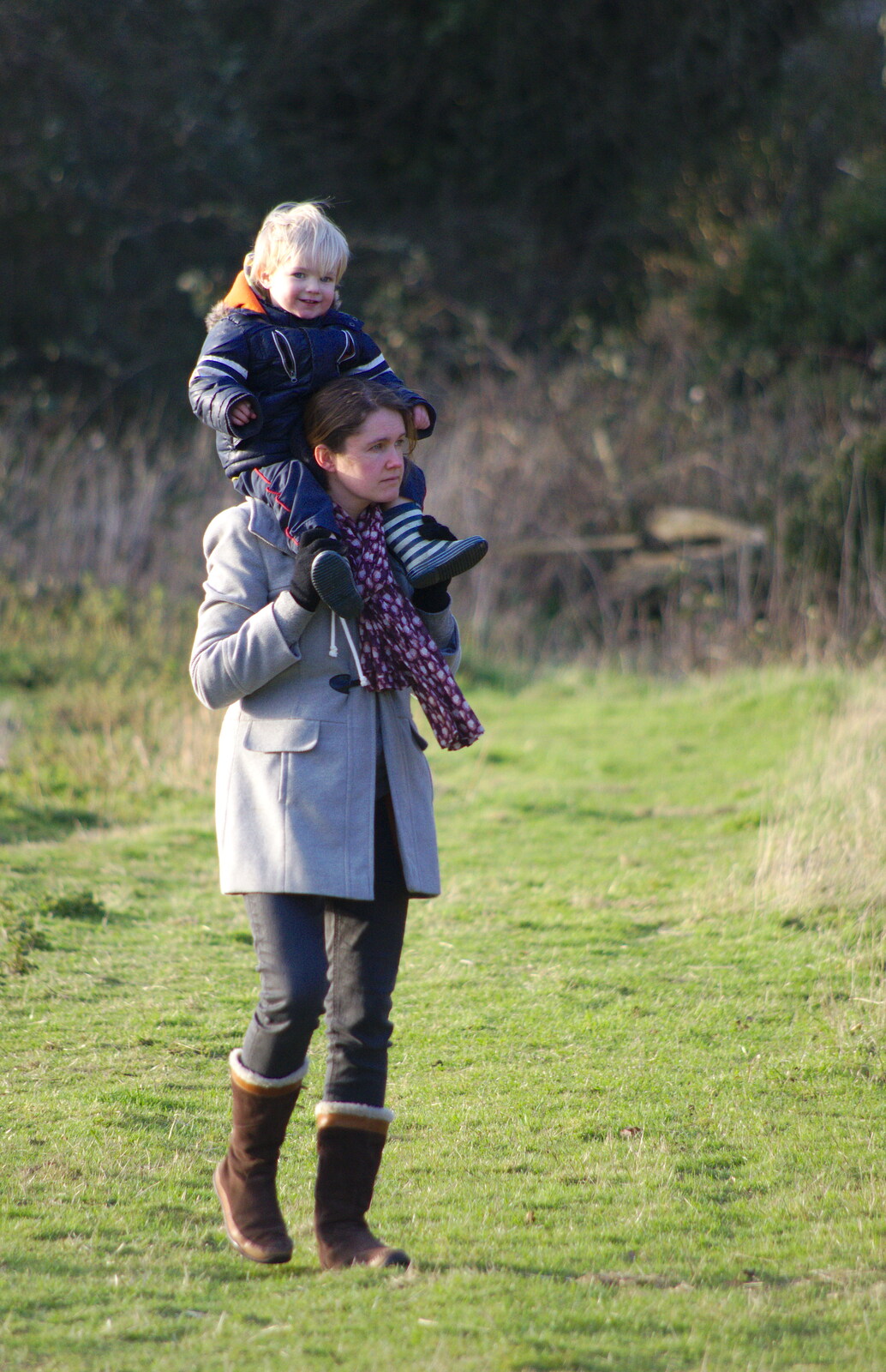 Harry gets a piggy back from A Trip to see Chinner, Brome, Suffolk - 22nd April 2014