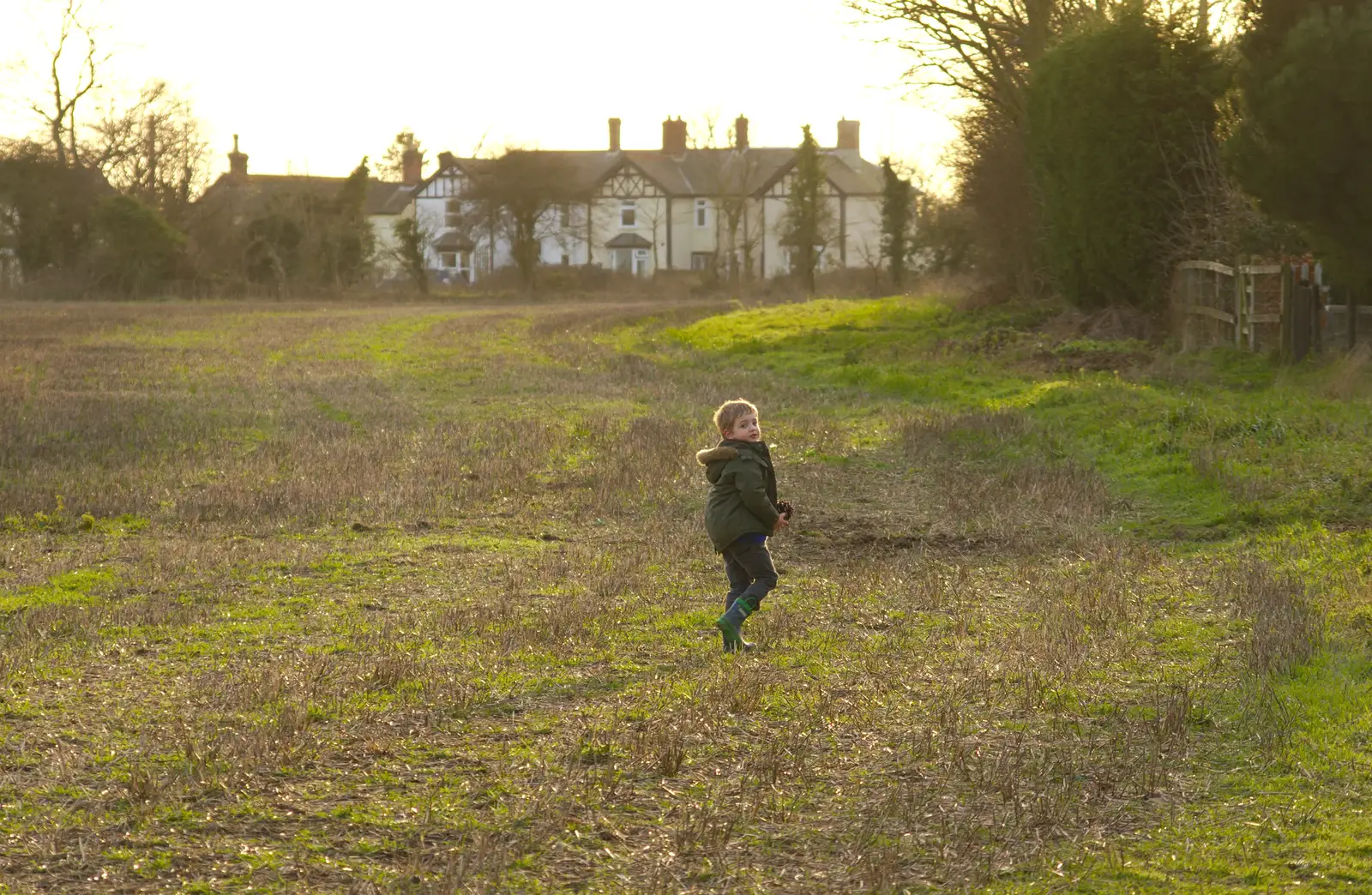 Fred on a field, from A Trip to see Chinner, Brome, Suffolk - 22nd April 2014