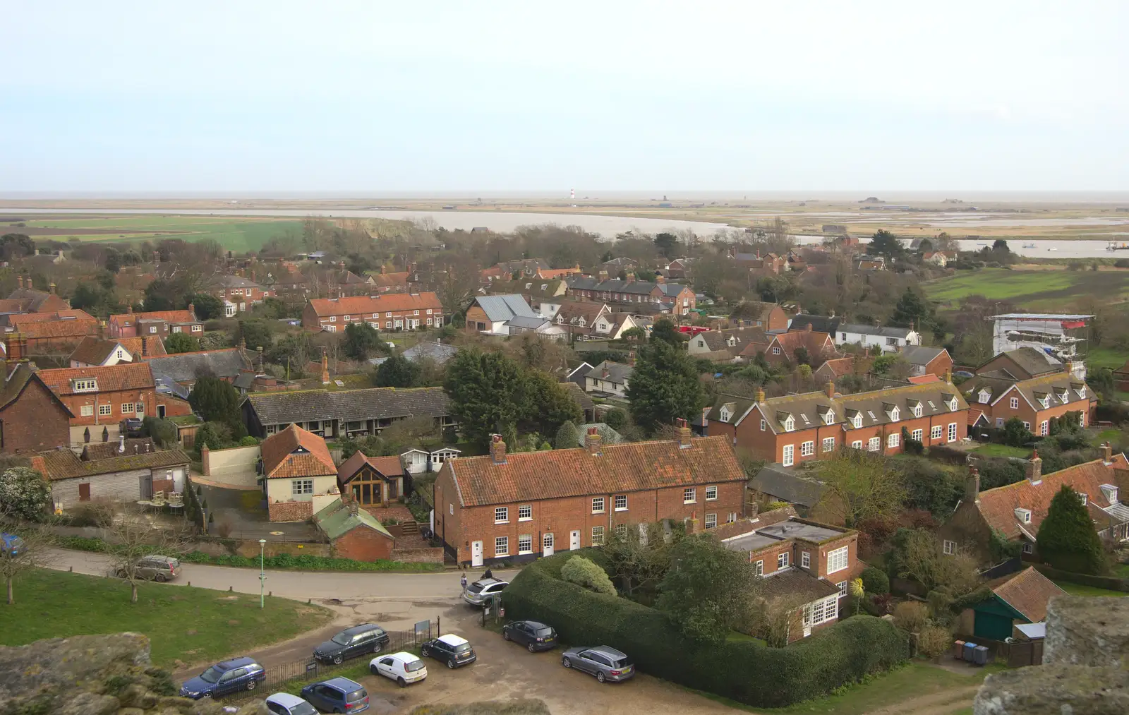 A view over the town towards the Ness, from A Trip to Orford Castle, Orford, Suffolk - 2nd March 2014