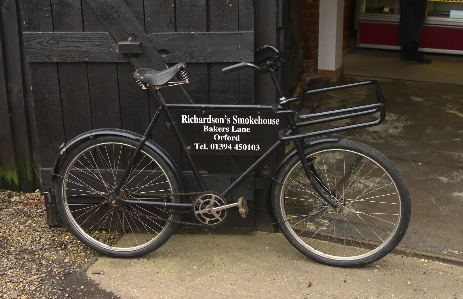 An old bike at Richardson's Smokehouse, from A Trip to Orford Castle, Orford, Suffolk - 2nd March 2014