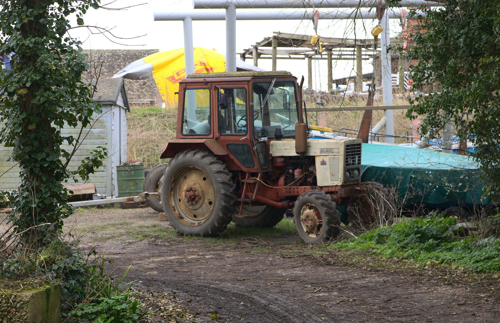 An old Belarus tractor from A Trip to Orford Castle, Orford, Suffolk - 2nd March 2014