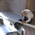 Gov marks out some trunking, Building Progress: Electrical Second Fixing, Brome, Suffolk - 4th March 2014