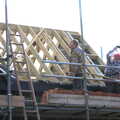 Andrew looks at the roof, Building Progress: Electrical Second Fixing, Brome, Suffolk - 4th March 2014
