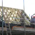 Andrew looks at the roof, Building Progress: Electrical Second Fixing, Brome, Suffolk - 4th March 2014