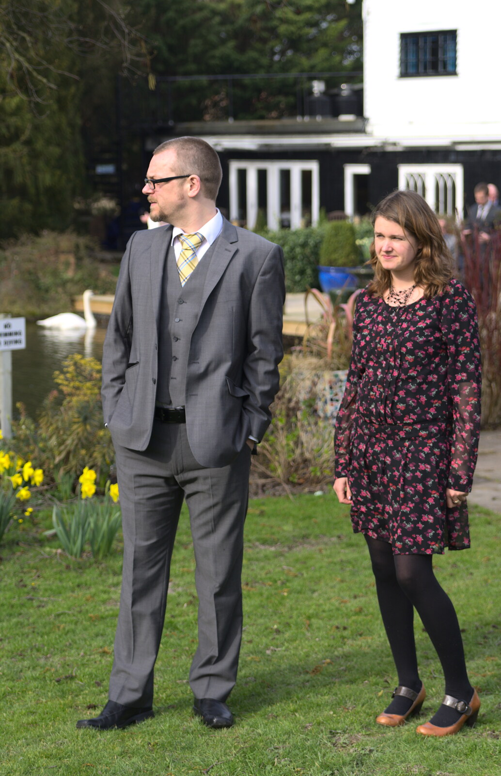 Isobel hangs out with Matt from John and Caroline's Wedding, Sheene Mill, Melbourne, Cambridgeshire - 8th March 2014