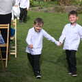 Zach and Lucas run around, John and Caroline's Wedding, Sheene Mill, Melbourne, Cambridgeshire - 8th March 2014