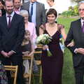 Caroline is walked up the grass aisle, John and Caroline's Wedding, Sheene Mill, Melbourne, Cambridgeshire - 8th March 2014