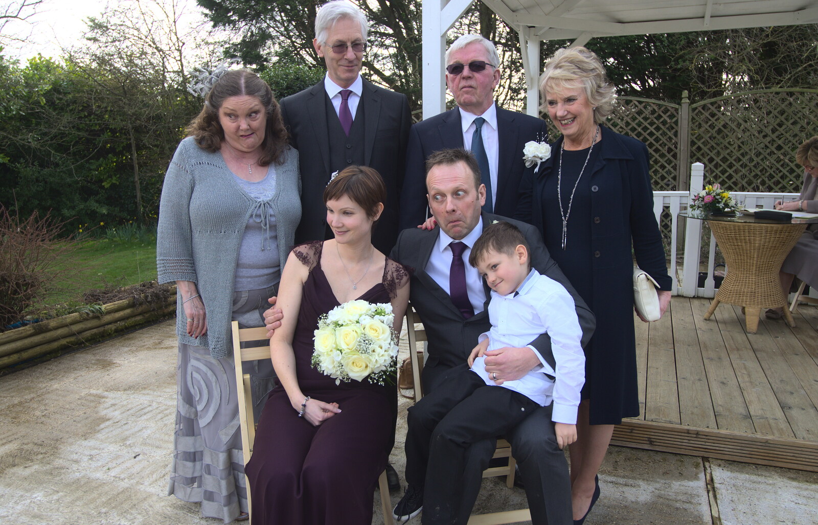 John looks surprised from John and Caroline's Wedding, Sheene Mill, Melbourne, Cambridgeshire - 8th March 2014