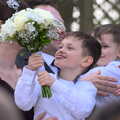 Zach's got the bouquet, John and Caroline's Wedding, Sheene Mill, Melbourne, Cambridgeshire - 8th March 2014
