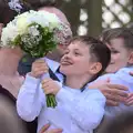 Zach's got the bouquet, John and Caroline's Wedding, Sheene Mill, Melbourne, Cambridgeshire - 8th March 2014