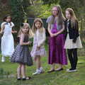 A group of girls by the pond, John and Caroline's Wedding, Sheene Mill, Melbourne, Cambridgeshire - 8th March 2014