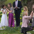 Bridesmaids in the garden, John and Caroline's Wedding, Sheene Mill, Melbourne, Cambridgeshire - 8th March 2014